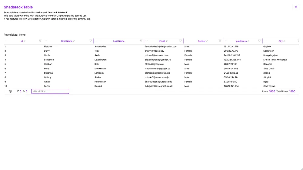 Shadstack Table screenshot 1